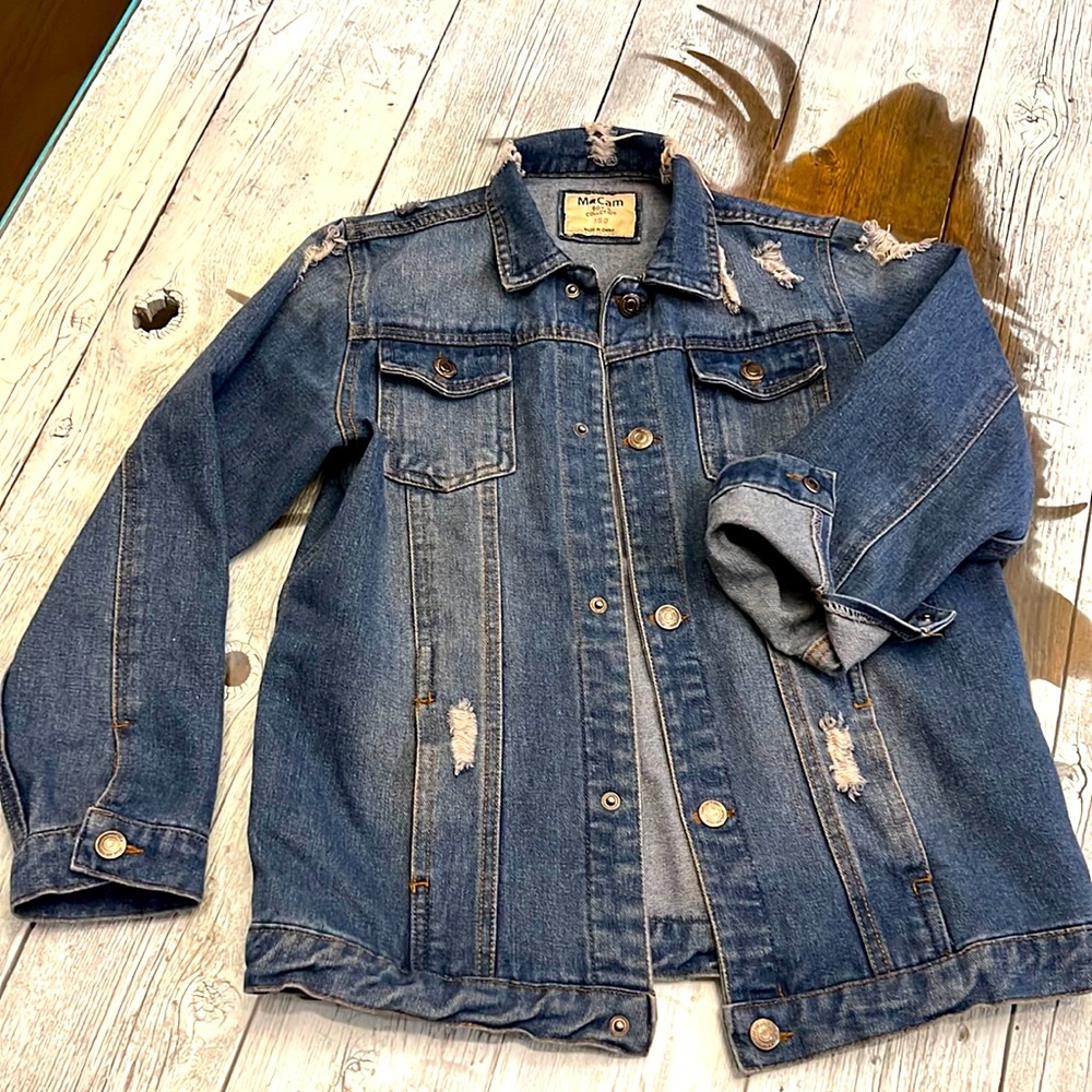 Distressed Denim jacket size 12 Boys